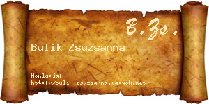 Bulik Zsuzsanna névjegykártya